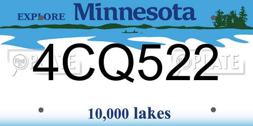 4CQ522 Minnesota License Plate
