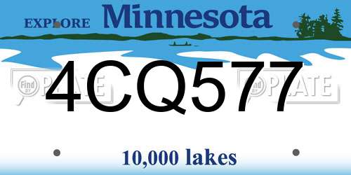 4CQ577 Minnesota License Plate