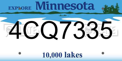 4CQ7335 Minnesota License Plate