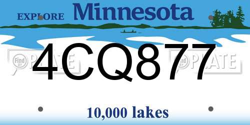 4CQ877 Minnesota License Plate