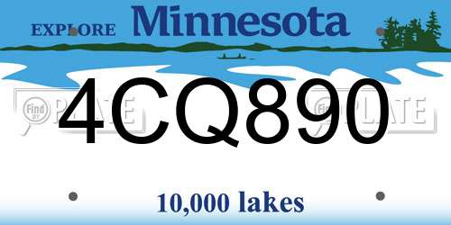 4CQ890 Minnesota License Plate