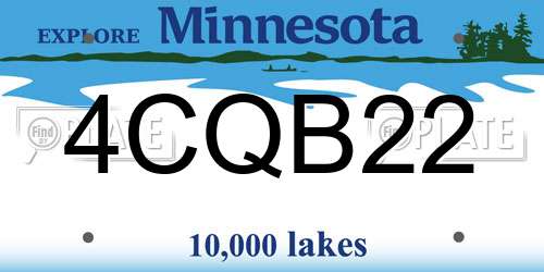 4CQB22 Minnesota License Plate