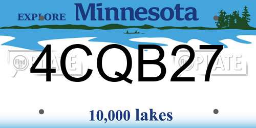 4CQB27 Minnesota License Plate