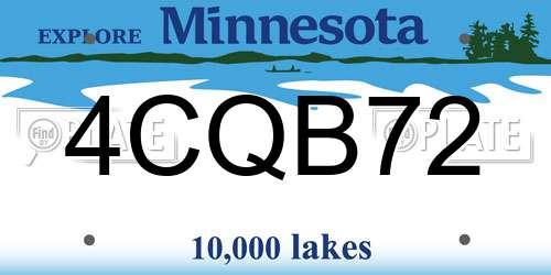 4CQB72 Minnesota License Plate