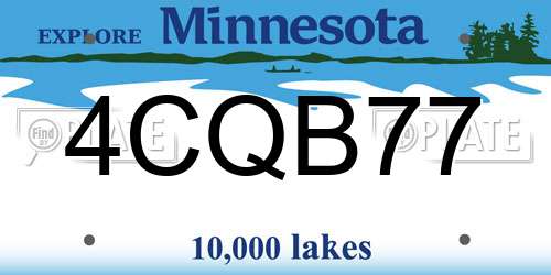 4CQB77 Minnesota License Plate