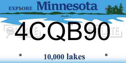 4CQB90 Minnesota License Plate