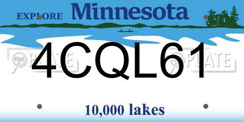 4CQL61 Minnesota License Plate