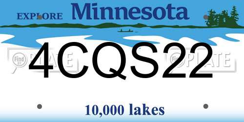 4CQS22 Minnesota License Plate