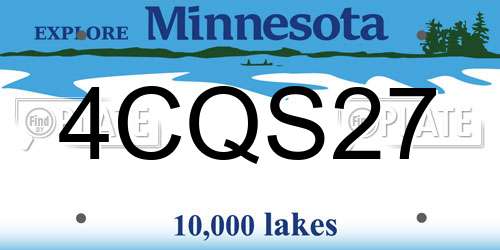 4CQS27 Minnesota License Plate