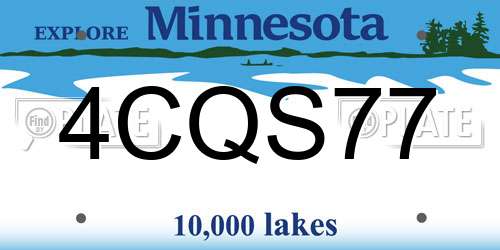 4CQS77 Minnesota License Plate