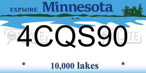4CQS90 Minnesota License Plate