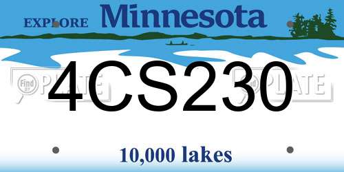 4CS230 Minnesota License Plate