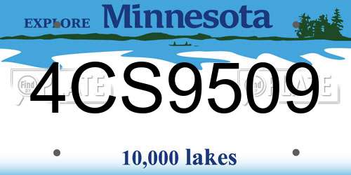 4CS9509 Minnesota License Plate