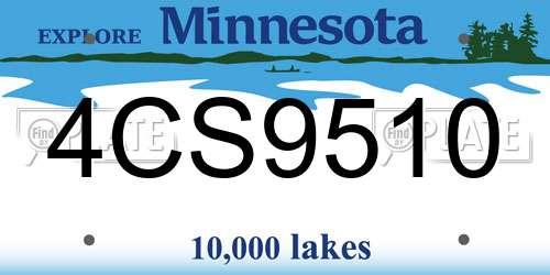 4CS9510 Minnesota License Plate