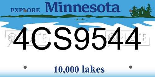 4CS9544 Minnesota License Plate