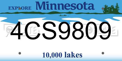 4CS9809 Minnesota License Plate