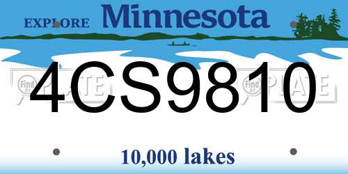 4CS9810 Minnesota License Plate