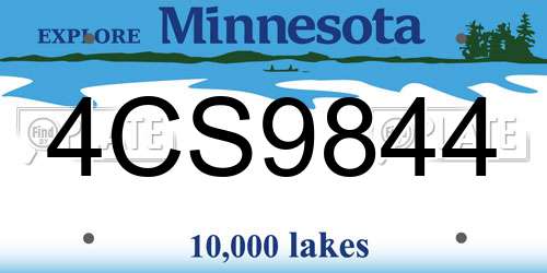 4CS9844 Minnesota License Plate