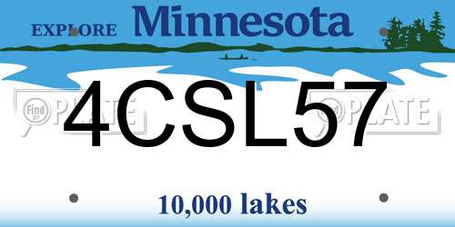 4CSL57 Minnesota License Plate
