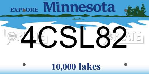 4CSL82 Minnesota License Plate