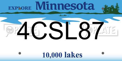 4CSL87 Minnesota License Plate