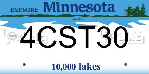 4CST30 Minnesota License Plate