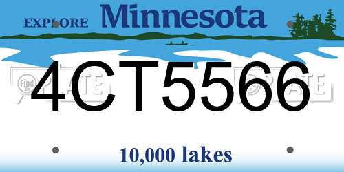 4CT5566 Minnesota License Plate