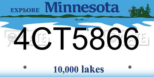 4CT5866 Minnesota License Plate
