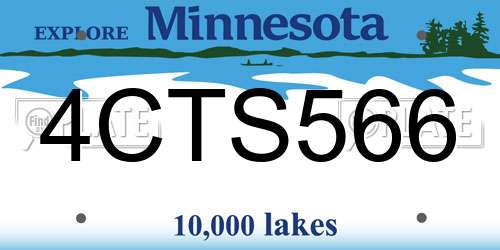 4CTS566 Minnesota License Plate