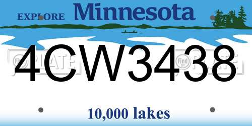 4CW3438 Minnesota License Plate