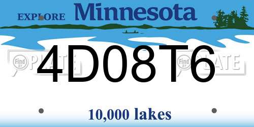4D08T6 Minnesota License Plate
