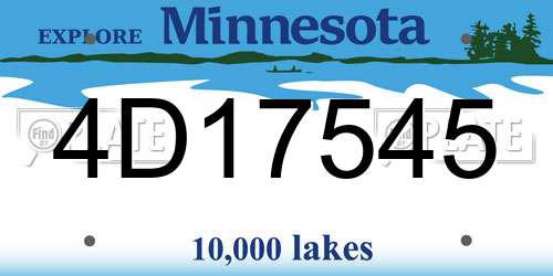4D17545 Minnesota License Plate