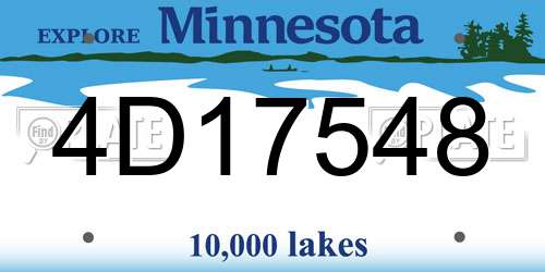 4D17548 Minnesota License Plate