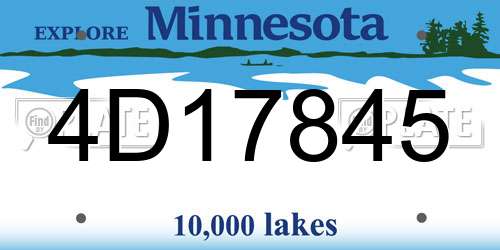 4D17845 Minnesota License Plate