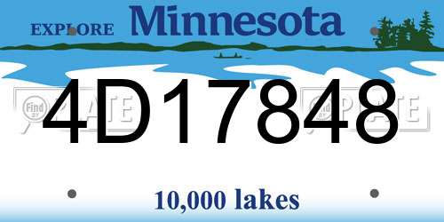 4D17848 Minnesota License Plate