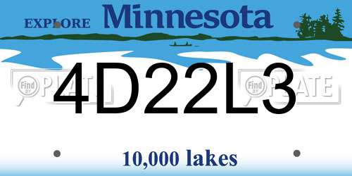 4D22L3 Minnesota License Plate