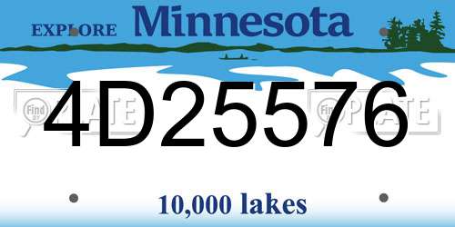 4D25576 Minnesota License Plate