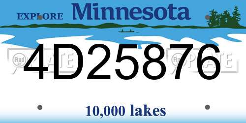 4D25876 Minnesota License Plate