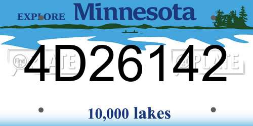 4D26142 Minnesota License Plate