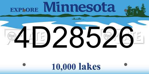 4D28526 Minnesota License Plate