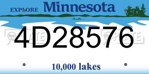 4D28576 Minnesota License Plate