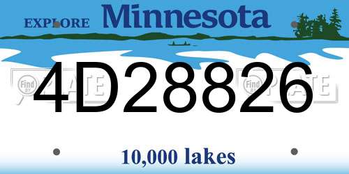 4D28826 Minnesota License Plate
