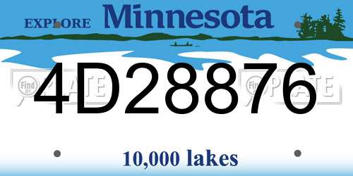 4D28876 Minnesota License Plate