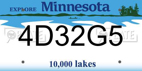 4D32G5 Minnesota License Plate