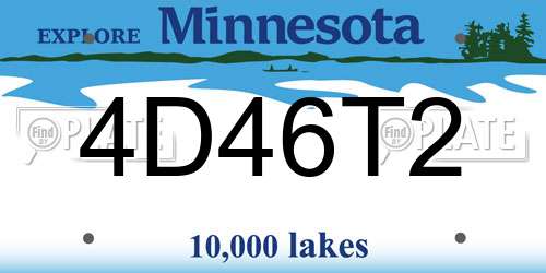 4D46T2 Minnesota License Plate