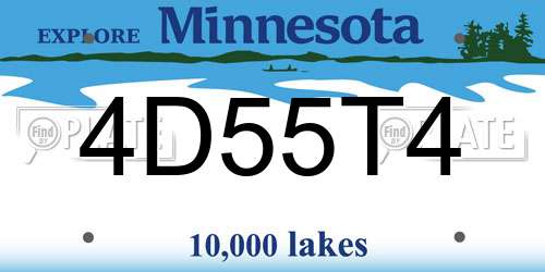 4D55T4 Minnesota License Plate