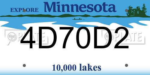 4D70D2 Minnesota License Plate