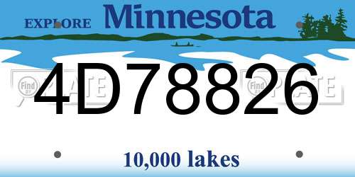 4D78826 Minnesota License Plate