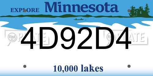 4D92D4 Minnesota License Plate
