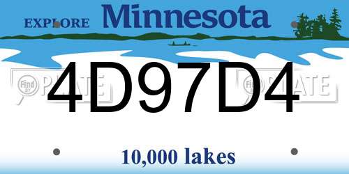 4D97D4 Minnesota License Plate